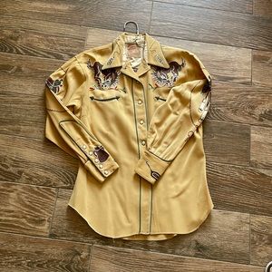 Vintage Embroidered Custom Tailored Bucking Bronc Western Shirt